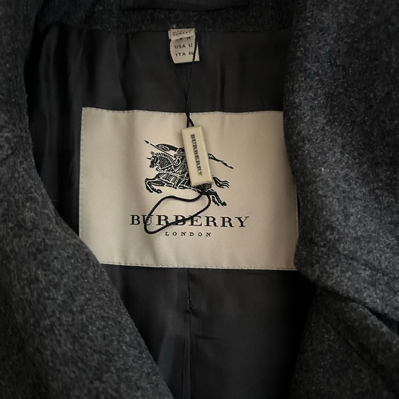 Burberry Gray Long Peacoat (Size 12) - Picture 8 of 8